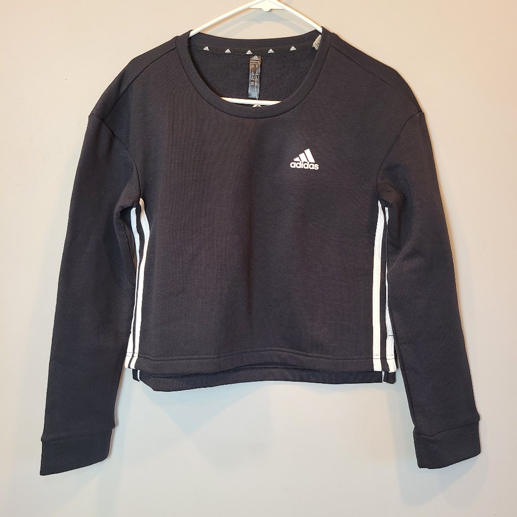 Adidas Primegreen Sweatshirt Crop Top Nwt Womens Extra Small Black